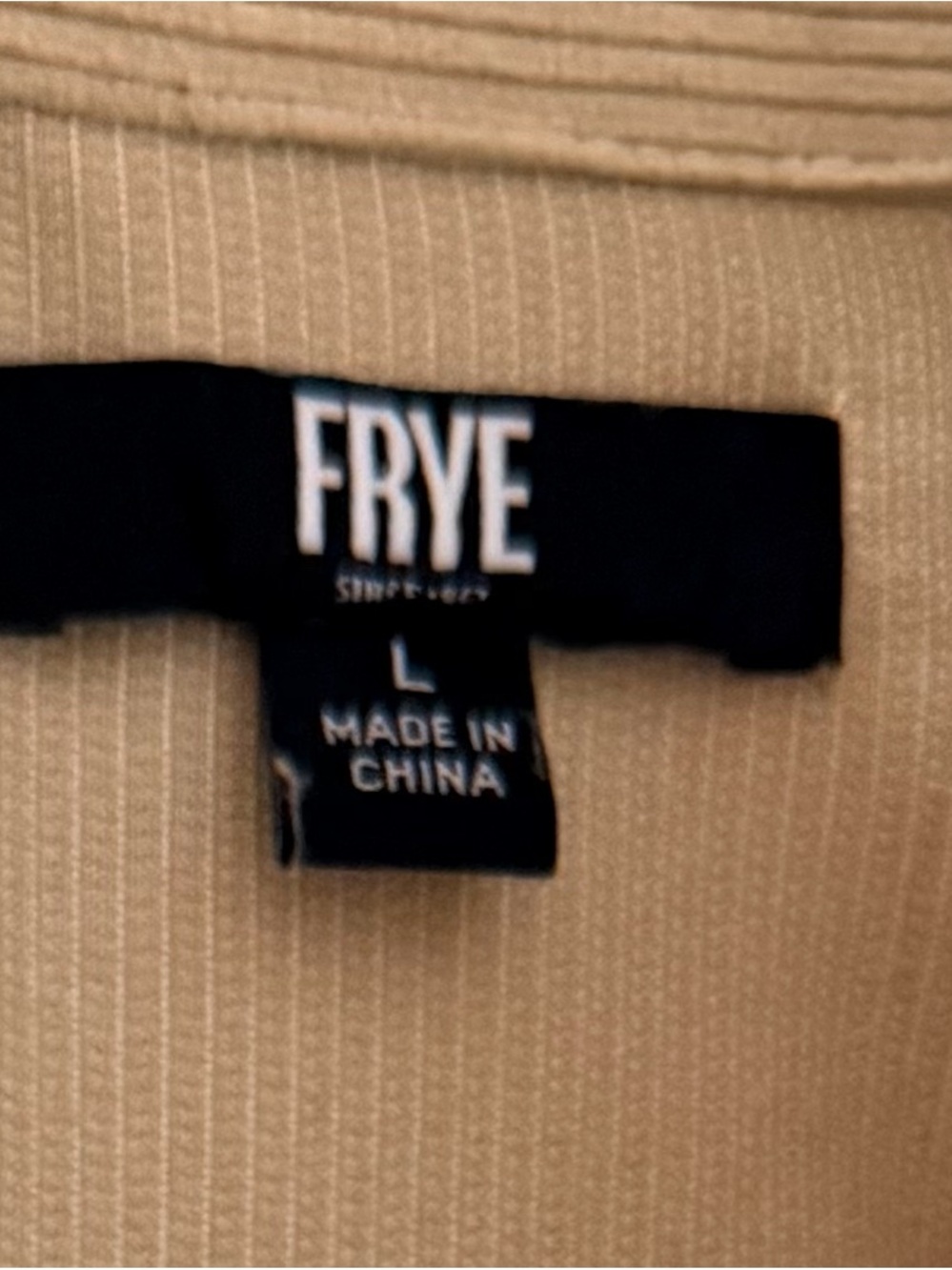 FRYE Tan Ribbed Collared Top